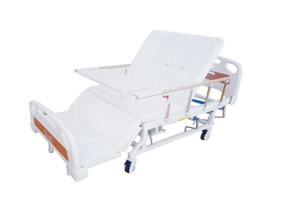 BR-C5 ABS床頭手搖翻身護(hù)理床(四角剎車(chē)、四檔護(hù)欄)